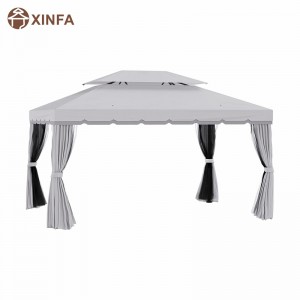 10 \\\\ \'x 13 \\\\\' Patio Gazebo Double Roof Outdoor Gazebo Canopy Shelter mednetting&gardiner, grå
