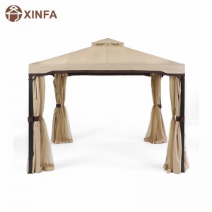 10 \\\\ \'x 10 \\\\\' Gazebo Block Sun Shade Canopy, vandtæt telt, udendørs lysthus med gardiner