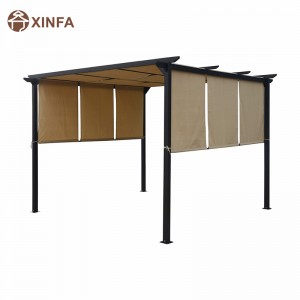 10 \\\\ \'x 10 \\\\\' Udendørs udtrækkelig pergola Gazebo telt hjem Dione Outdoor Steel indrammet, brun
